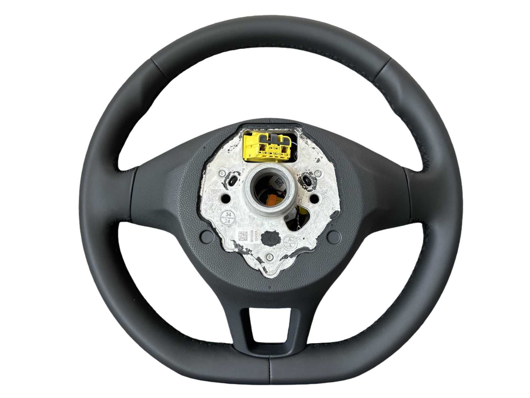 VW Transporter T5 Multivan Polo MK4 Leather Flat Bottom Steering Wheel Manual