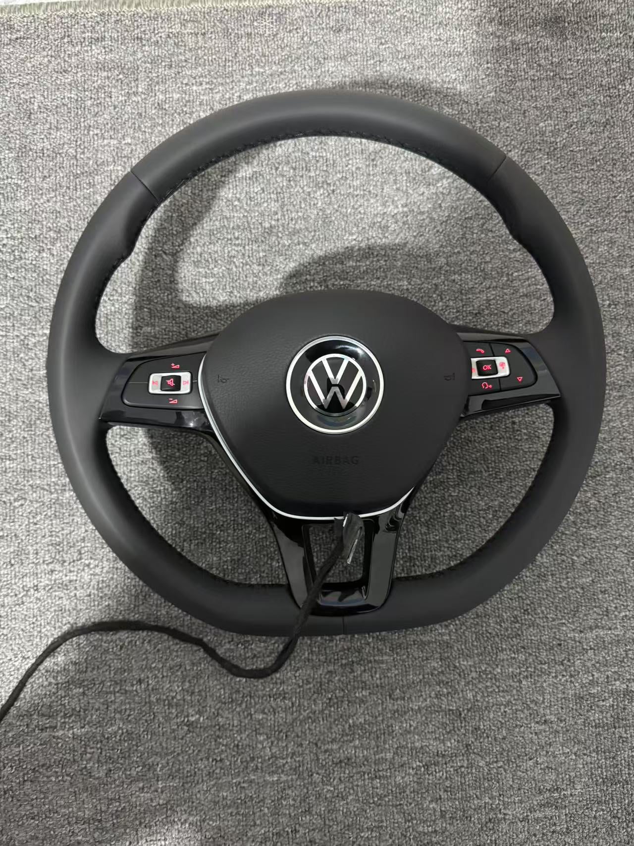 VW Transporter T5.1 T6 Caddy Jetta Passat Leather Flat Bottom Steering Wheel