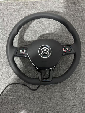 VW Transporter T5.1 T6 Caddy Jetta Passat Leather Flat Bottom Steering Wheel