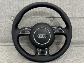 Audi A1 A3 Q3 S1 S3 SQ3 8X 8U 8V Round Leather Steering Wheel With Paddles