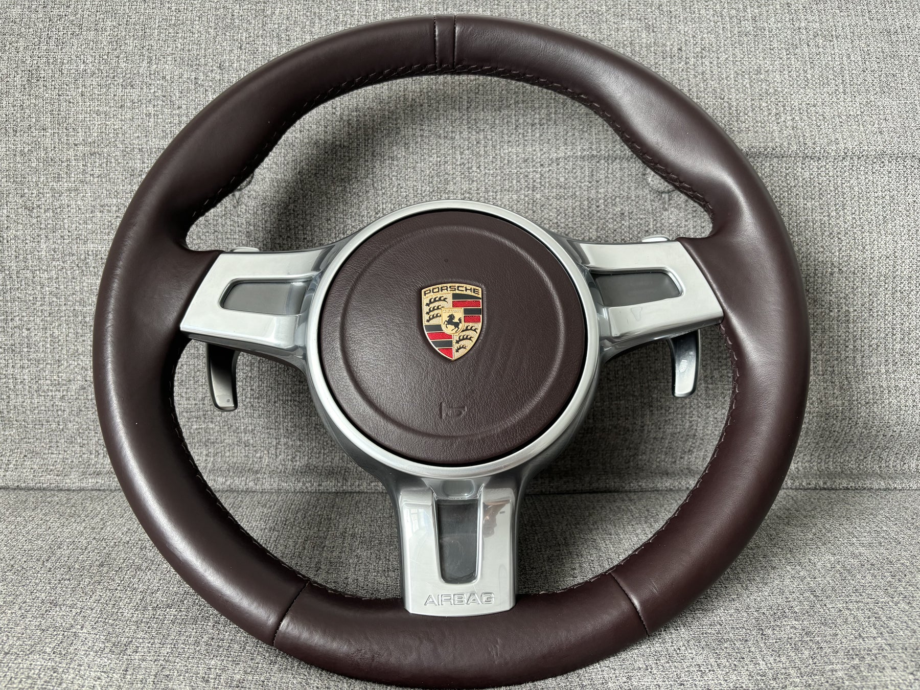 Porsche 911 991 997 Cayman 981 718 GT Sport Steering Wheel With Paddles Brown