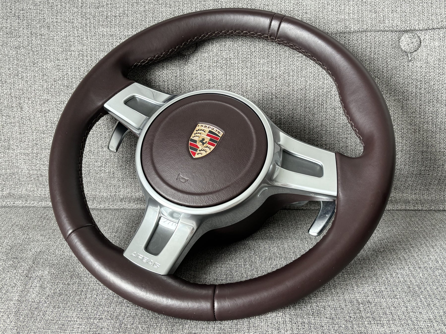 Porsche 911 991 997 Cayman 981 718 GT Sport Steering Wheel With Paddles Brown