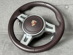 Porsche 911 991 997 Cayman 981 718 GT Sport Steering Wheel With Paddles Brown