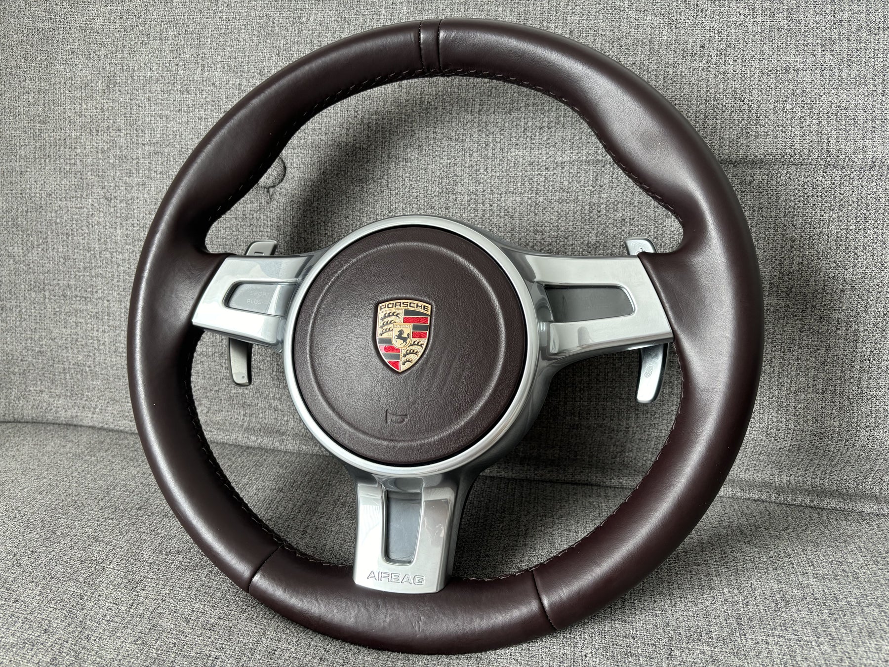 Porsche 911 991 997 Cayman 981 718 GT Sport Steering Wheel With Paddles Brown