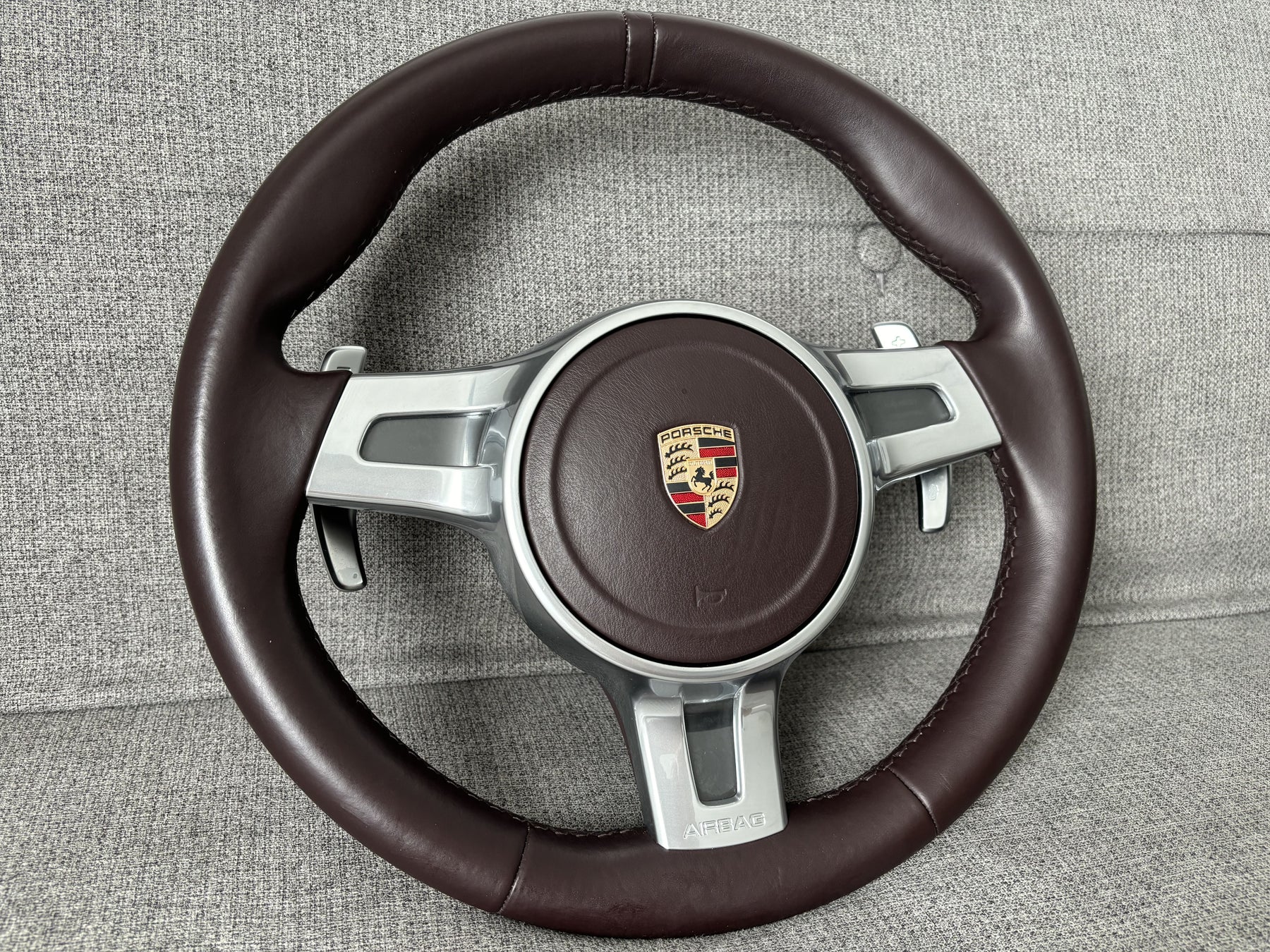 Porsche 911 991 997 Cayman 981 718 GT Sport Steering Wheel With Paddles Brown