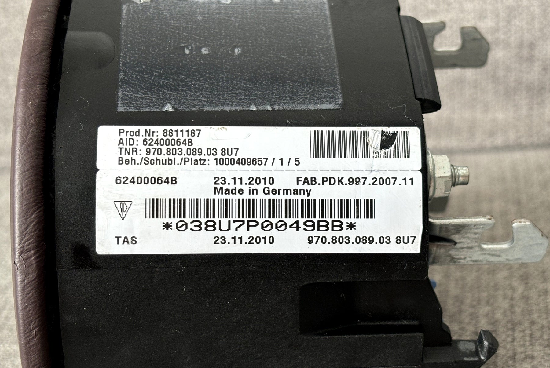 Porsche 911 997 Cayman Boxster Panamera Cayenne Steering Wheel Airbag