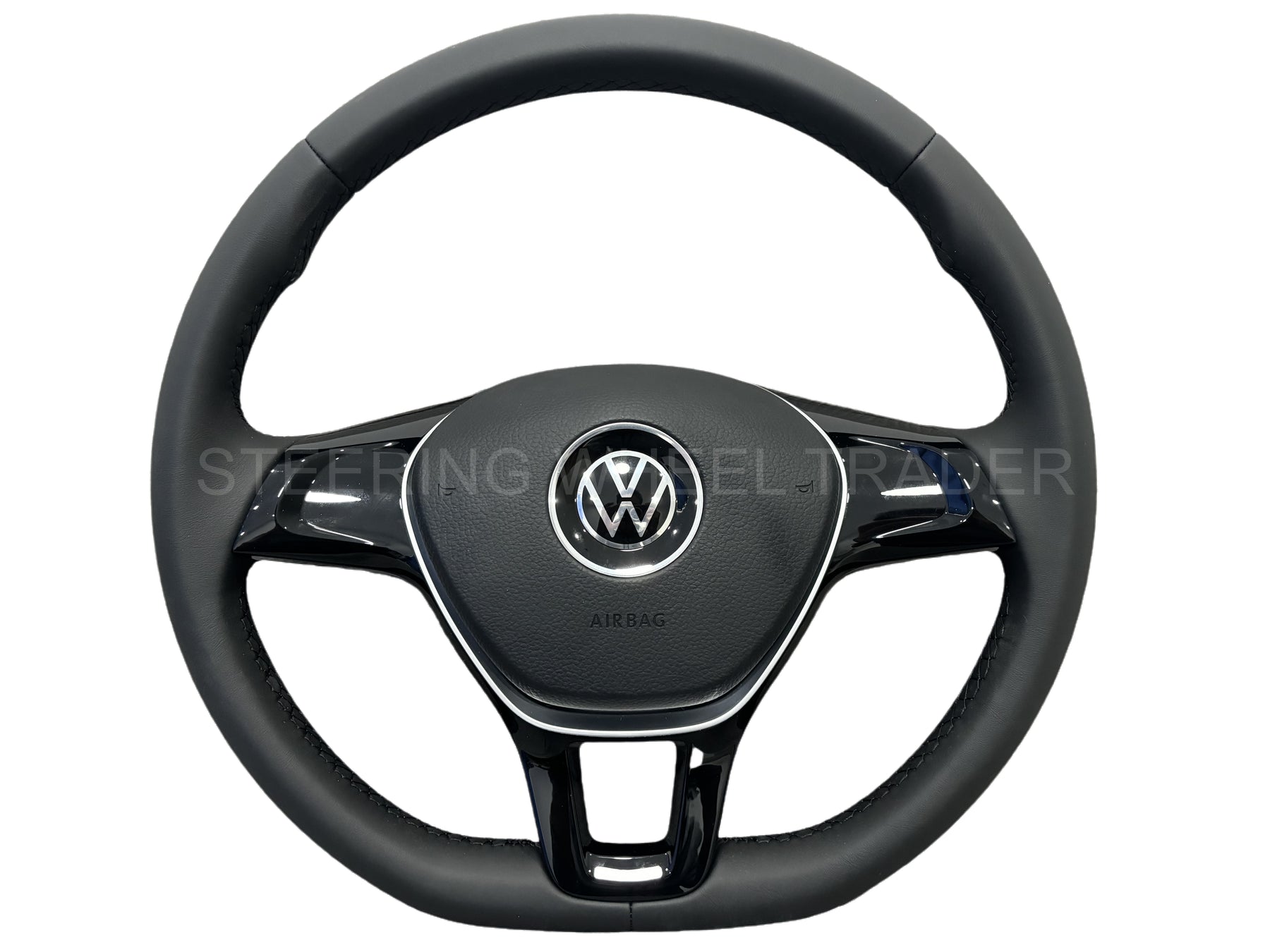 VW Transporter T5 Multivan Polo MK4 Leather Flat Bottom Steering Wheel Manual