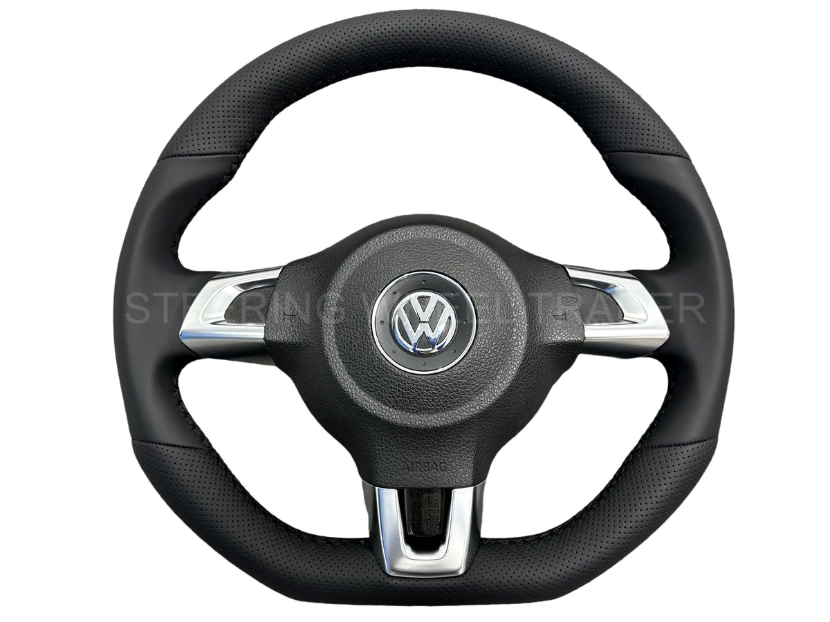 VW GOLF MK4 GTI GTD PASSAT B5 BORA Leather Flat Bottom Steering Wheel Manual