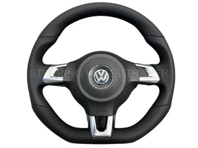 VW GOLF MK4 GTI GTD PASSAT B5 BORA Leather Flat Bottom Steering Wheel Manual
