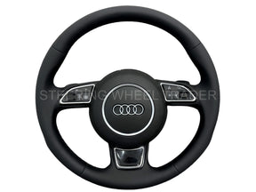 Audi A1 A3 Q3 S1 S3 SQ3 8X 8U 8V Round Leather Steering Wheel With Paddles