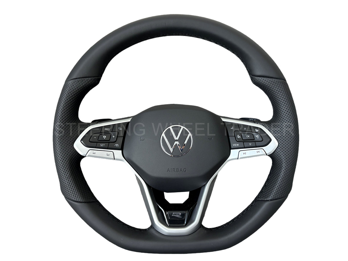 VW GOLF PASSAT CADDY TIGUAN TROC T7 Flat Bottom Steering Wheel ACC Heated Paddle