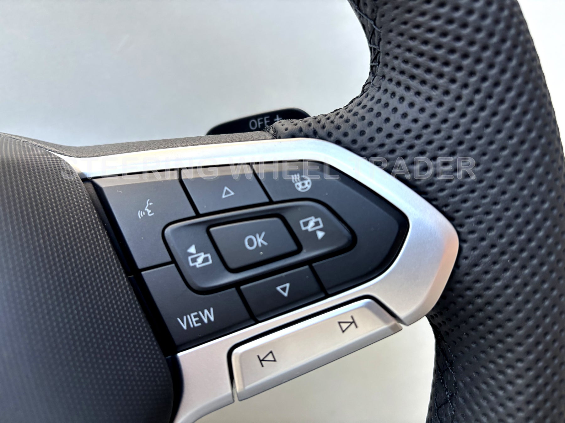 VW CADDY MK5 2020+ Flat Bottom Leather Steering Wheel With Paddles Heated Cruise