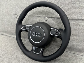 Audi A1 A3 Q3 S1 S3 SQ3 8X 8U 8V Round Leather Steering Wheel With Paddles