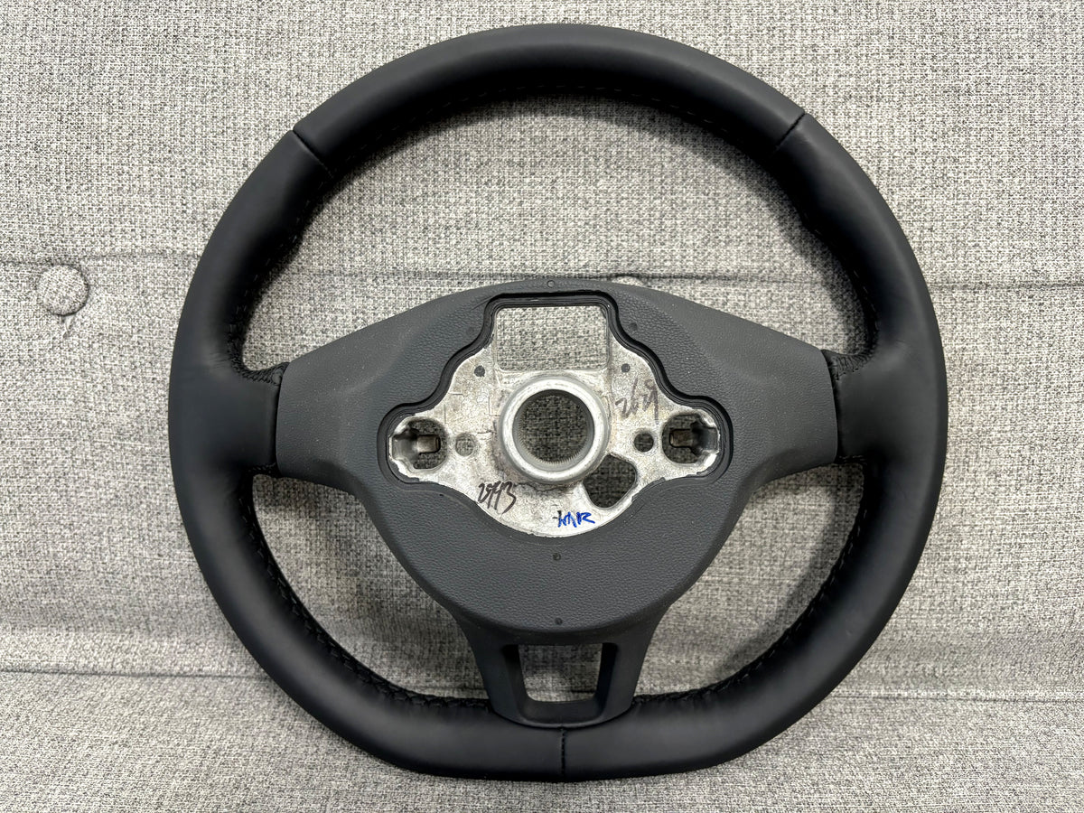 VW GOLF MK7 TRANSPORTER T6 MULITVAN AMAROK PASSAT BLACK LEATHER STEERING WHEEL