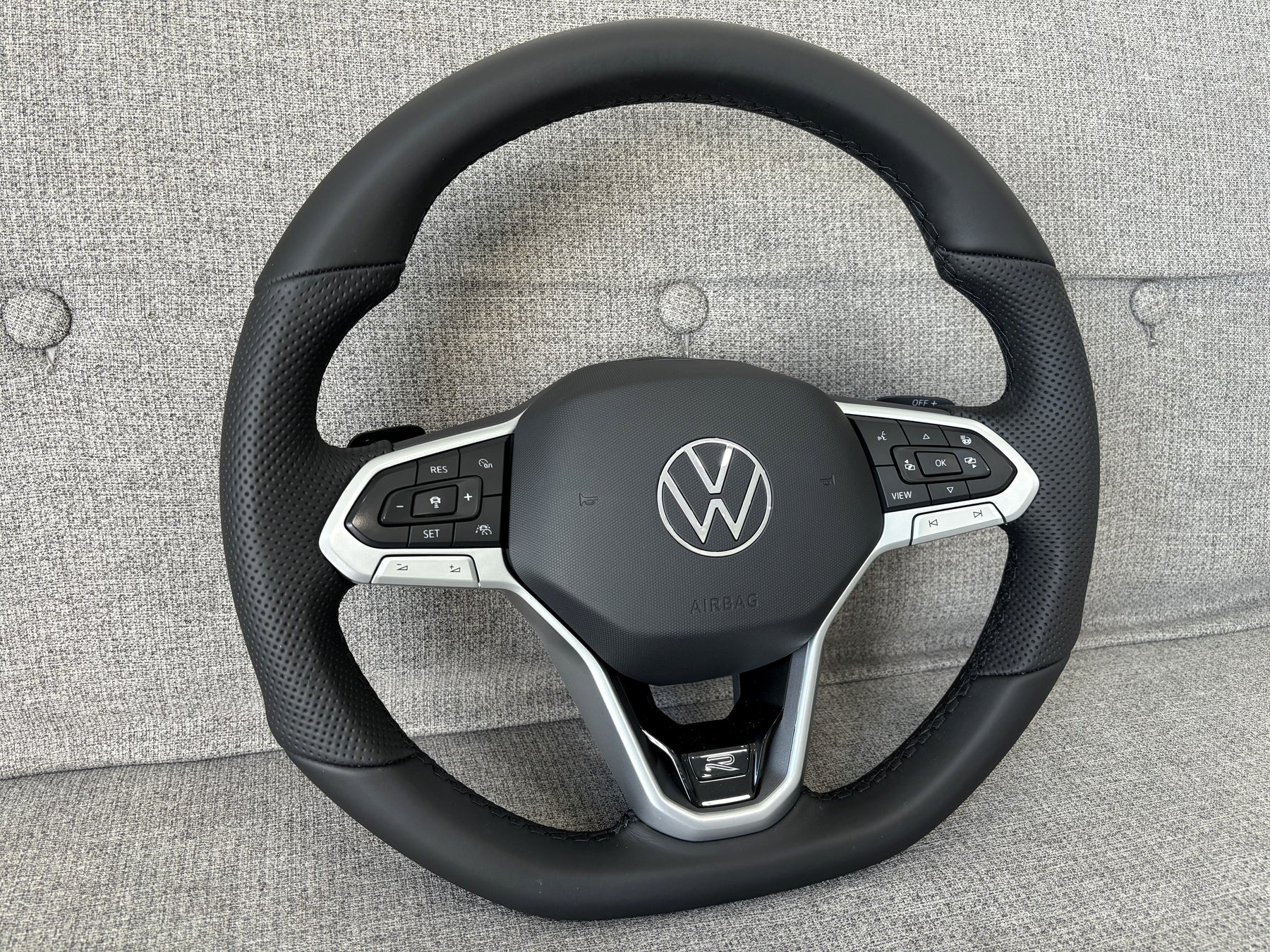 VW GOLF PASSAT CADDY TIGUAN TROC T7 Flat Bottom Steering Wheel ACC Heated Paddle