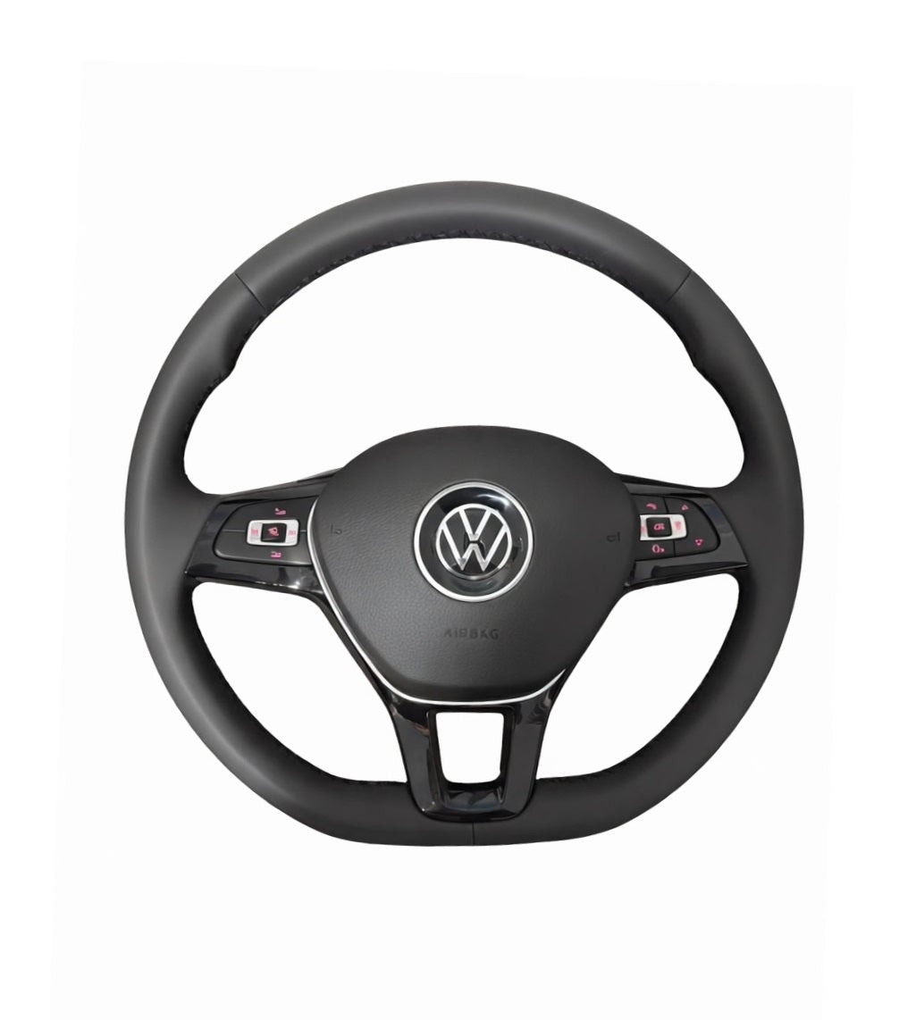 VW Transporter T5.1 T6 Caddy Jetta Passat Leather Flat Bottom Steering Wheel