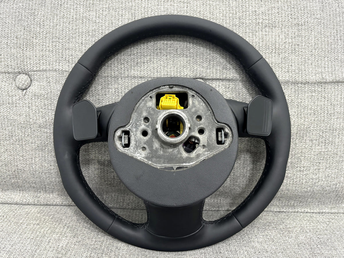AUDI A4 A5 A6 A7 A8 Q5 Q7 B8 C7 4G 8R Leather Round Steering Wheel With Paddles