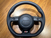 Audi A6 C7 A7 A8 S6 S7 S8 RS6 A4 A5 Q5 Leather Flat Bottom S Line Steering Wheel