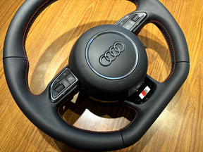 Audi A6 C7 A7 A8 S6 S7 S8 RS6 A4 A5 Q5 Leather Flat Bottom S Line Steering Wheel