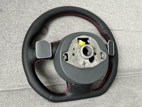 Audi RS4 B8 B8.5 Flat Bottom Perforated Leather Steering Wheel With Paddle A4 S4