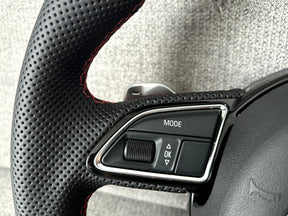 Audi RS4 B8 B8.5 Flat Bottom Perforated Leather Steering Wheel With Paddle A4 S4
