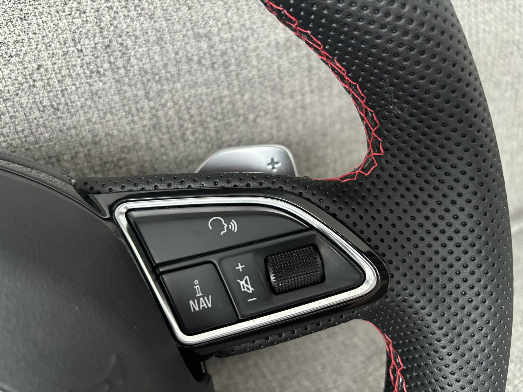 Audi RS4 B8 B8.5 Flat Bottom Perforated Leather Steering Wheel With Paddle A4 S4