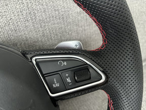 Audi RS4 B8 B8.5 Flat Bottom Perforated Leather Steering Wheel With Paddle A4 S4