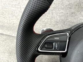 Audi RS5 8T 8F Flat Bottom Perforated Leather Steering Wheel With Paddles A5 S5