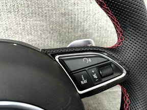 Audi RS5 8T 8F Flat Bottom Perforated Leather Steering Wheel With Paddles A5 S5