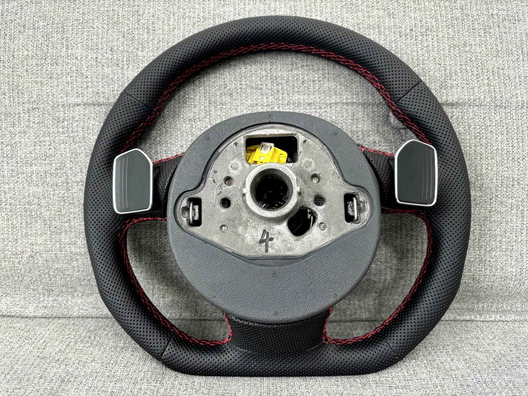 Audi RS5 8T 8F Flat Bottom Perforated Leather Steering Wheel With Paddles A5 S5