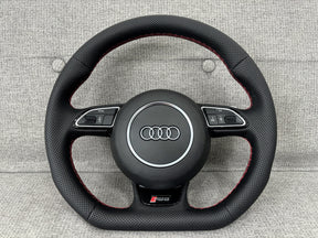 Audi RS5 8T 8F Flat Bottom Perforated Leather Steering Wheel With Paddles A5 S5