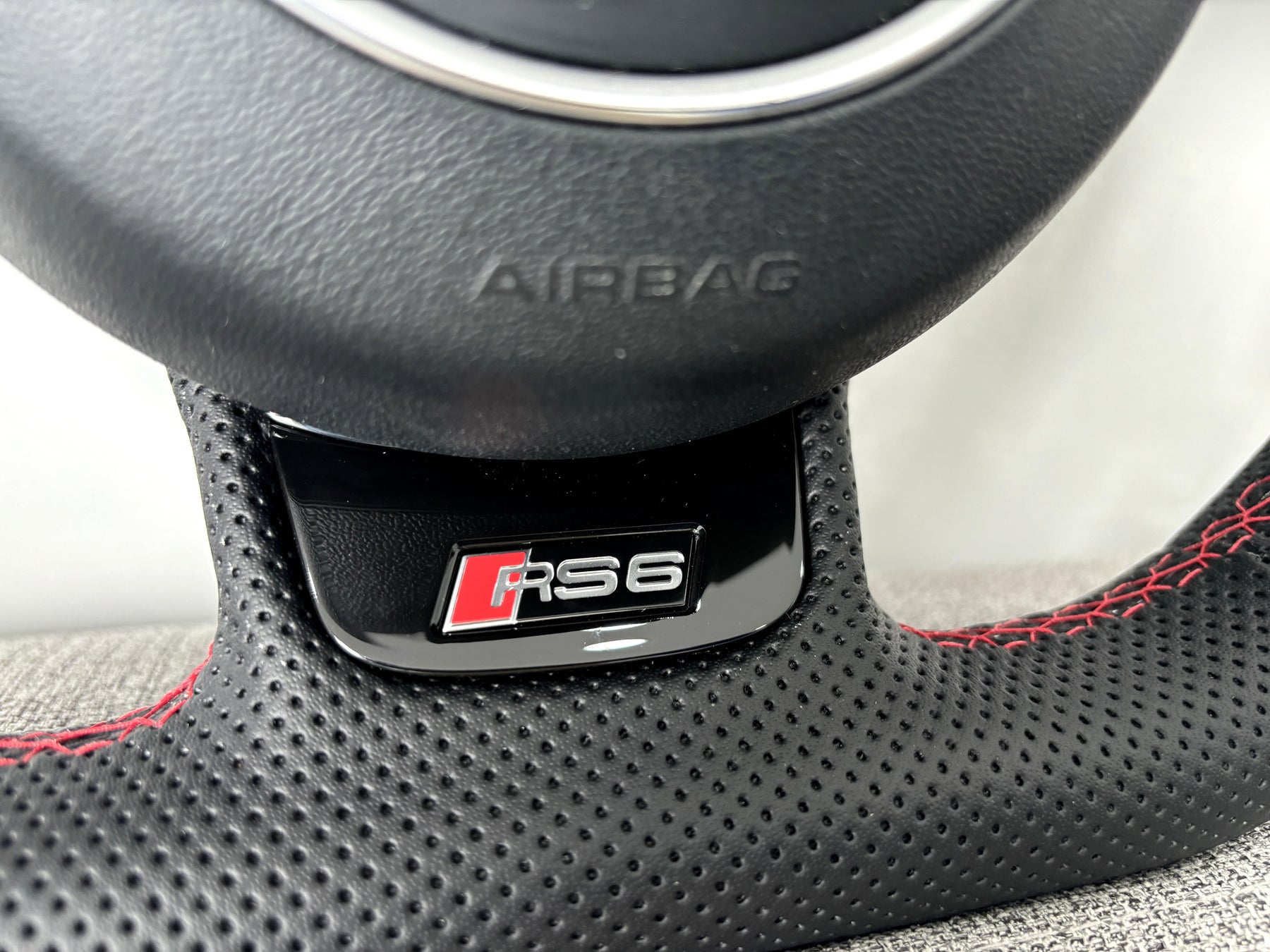 Audi RS6 RS7 C7 4G Flat Bottom Perforated Steering Wheel Leather With DSG Paddle