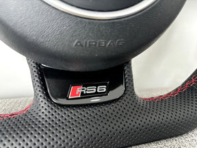 Audi RS6 RS7 C7 4G Flat Bottom Perforated Steering Wheel Leather With DSG Paddle
