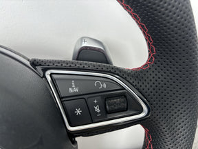Audi RS6 RS7 C7 4G Flat Bottom Perforated Steering Wheel Leather With DSG Paddle