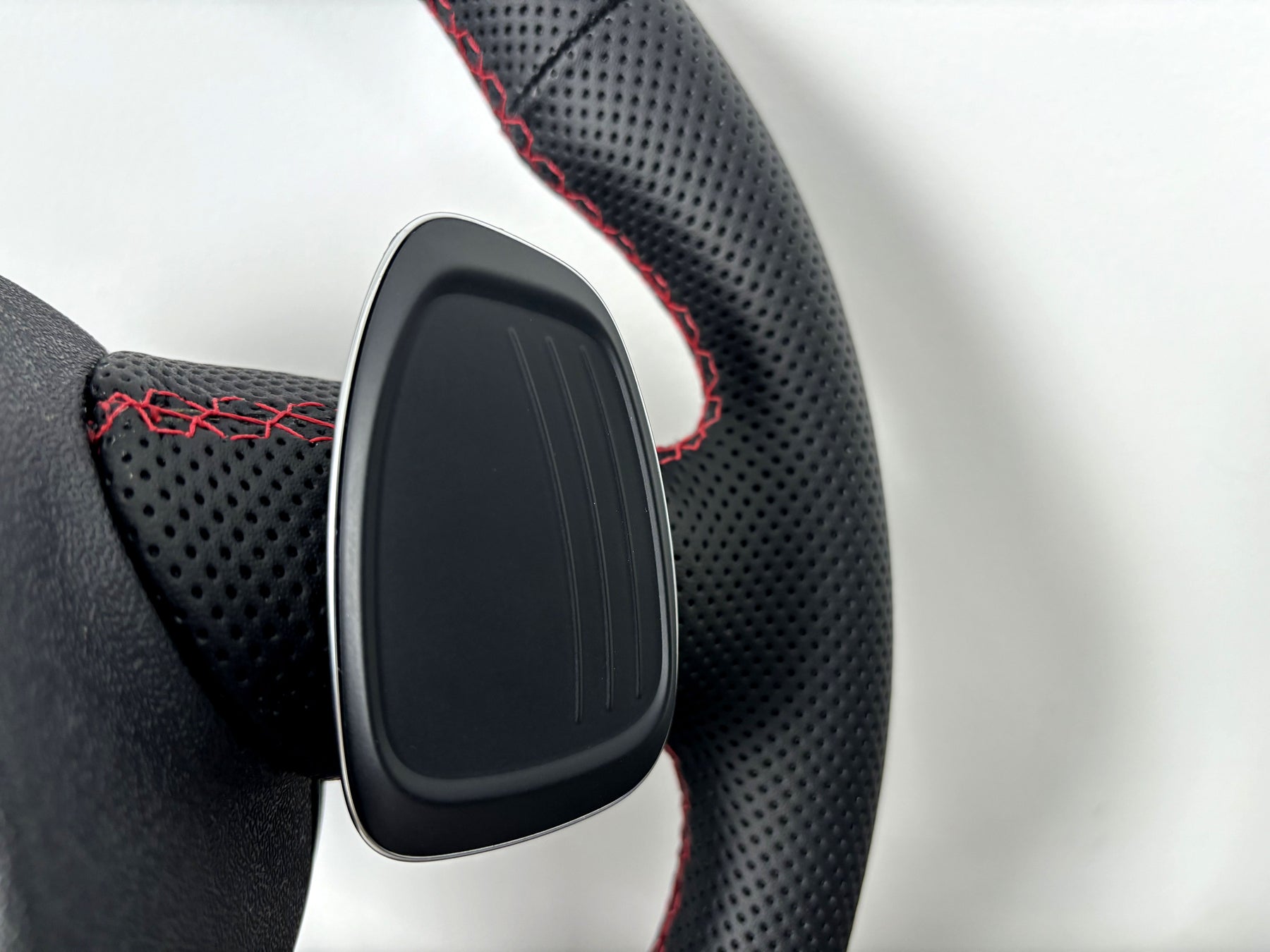 Audi RS6 RS7 C7 4G Flat Bottom Perforated Steering Wheel Leather With DSG Paddle