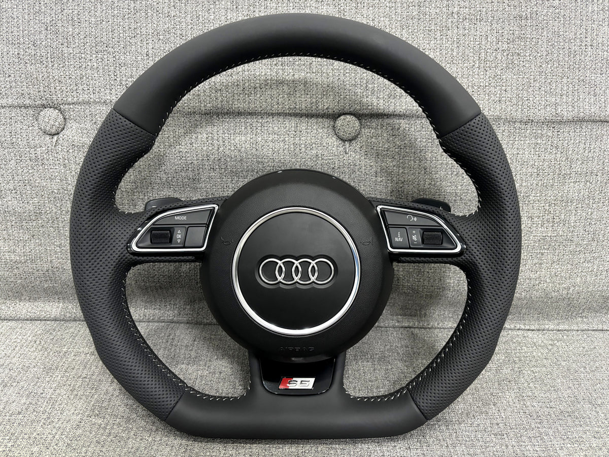 Audi S5 Flat Bottom S-Line Multifunction Steering Wheel With Paddles S5 A5 8T 8F