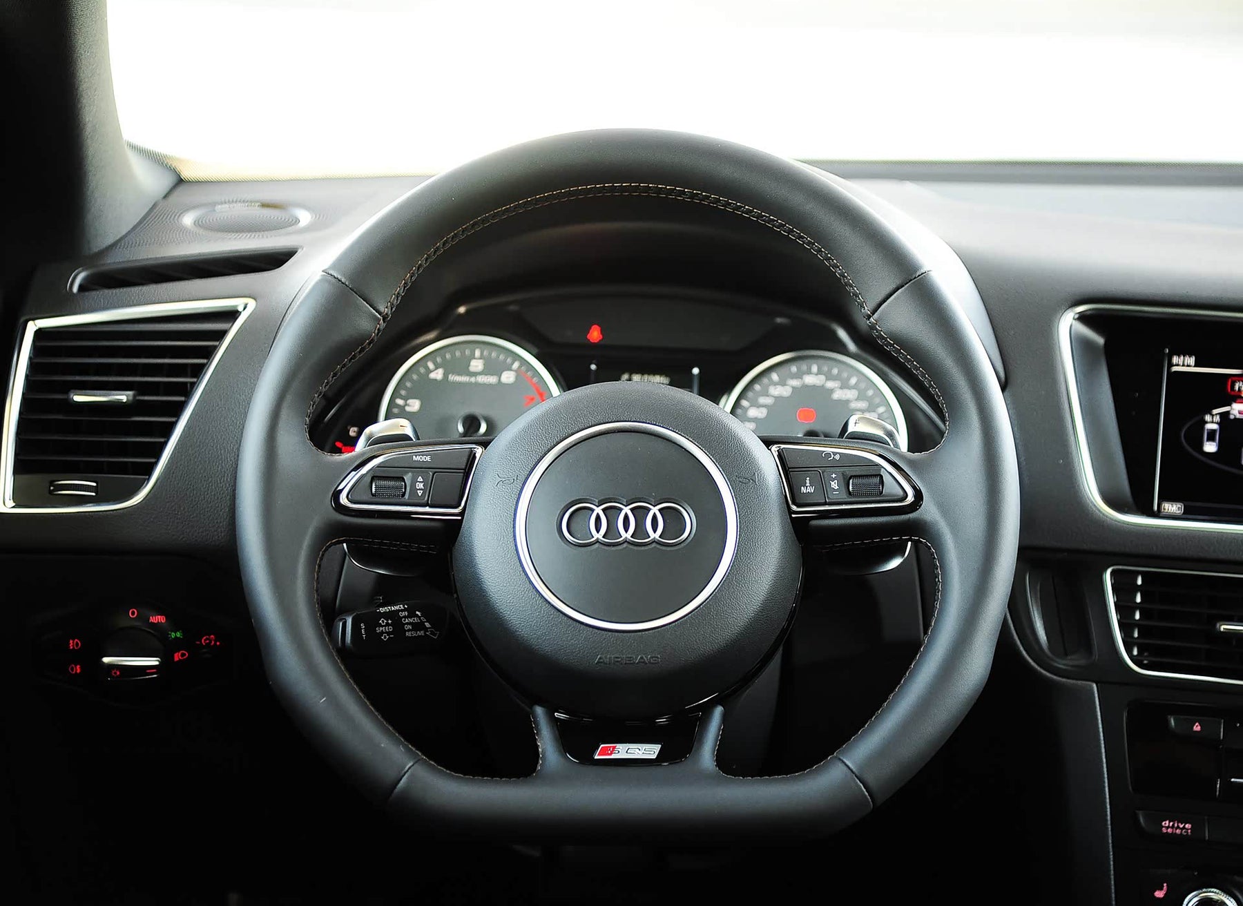 Audi SQ5 Leather Flat Bottom S Line Steering Wheel With DSG Paddles Q5 SQ5