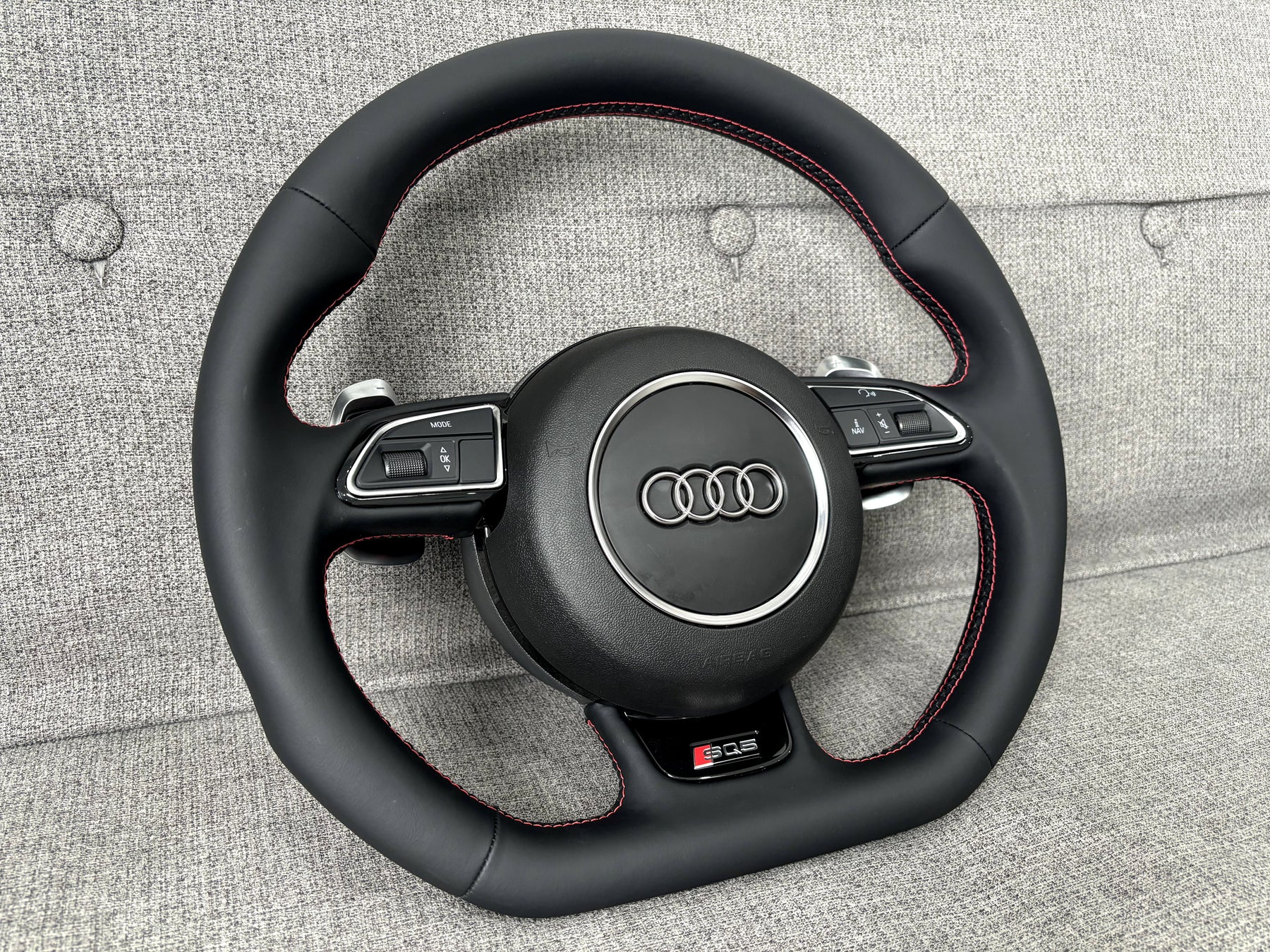 Audi SQ5 Leather Flat Bottom S Line Steering Wheel With DSG Paddles Q5 SQ5