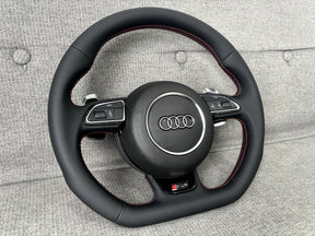 Audi SQ5 Leather Flat Bottom S Line Steering Wheel With DSG Paddles Q5 SQ5