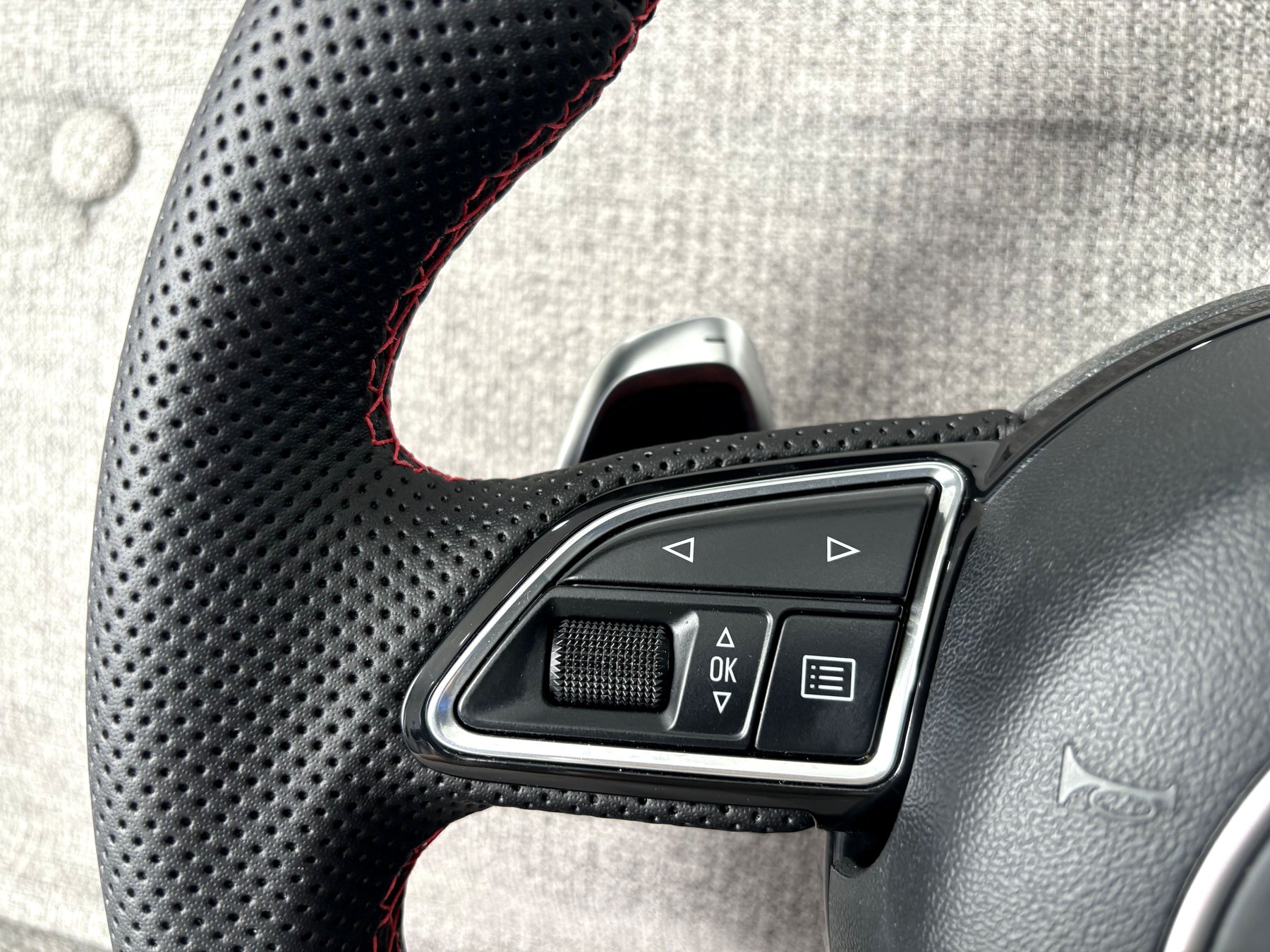 Audi SQ5 Q5 8R Leather Flat Bottom RS Perforated Steering Wheel With DSG Paddles