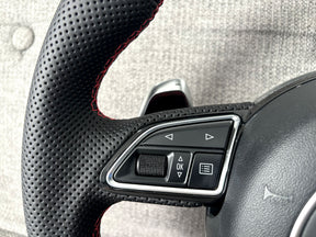 Audi SQ5 Q5 8R Leather Flat Bottom RS Perforated Steering Wheel With DSG Paddles