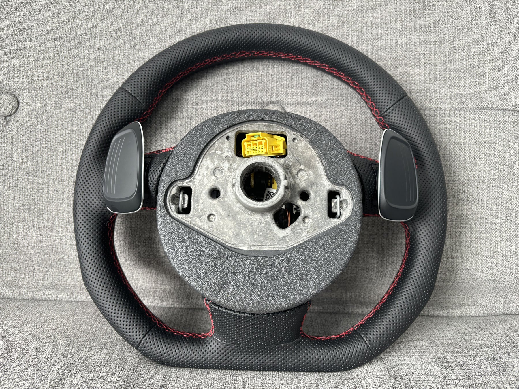 Audi SQ5 Q5 8R Leather Flat Bottom RS Perforated Steering Wheel With DSG Paddles