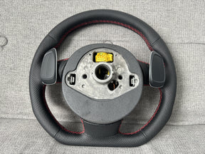 Audi SQ5 Q5 8R Leather Flat Bottom RS Perforated Steering Wheel With DSG Paddles
