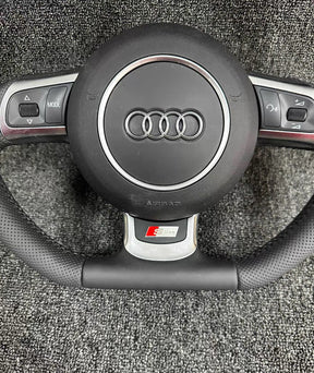 Audi TT A3 S3 RS R8 A4 S4 A5 S5 A6 S6 A8 Q5 Q7 S-Line Flat Bottom steering wheel