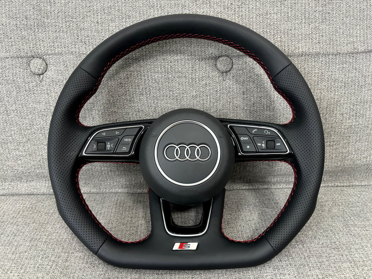 Audi A4 S4 B9 A5 S5 F5 Flat Bottom S-Line Steering Wheel With Paddles Genuine