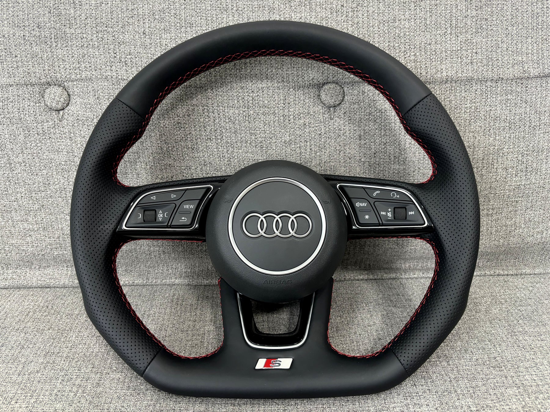 Audi A4 S4 B9 A5 S5 F5 Flat Bottom S-Line Steering Wheel With Paddles Genuine