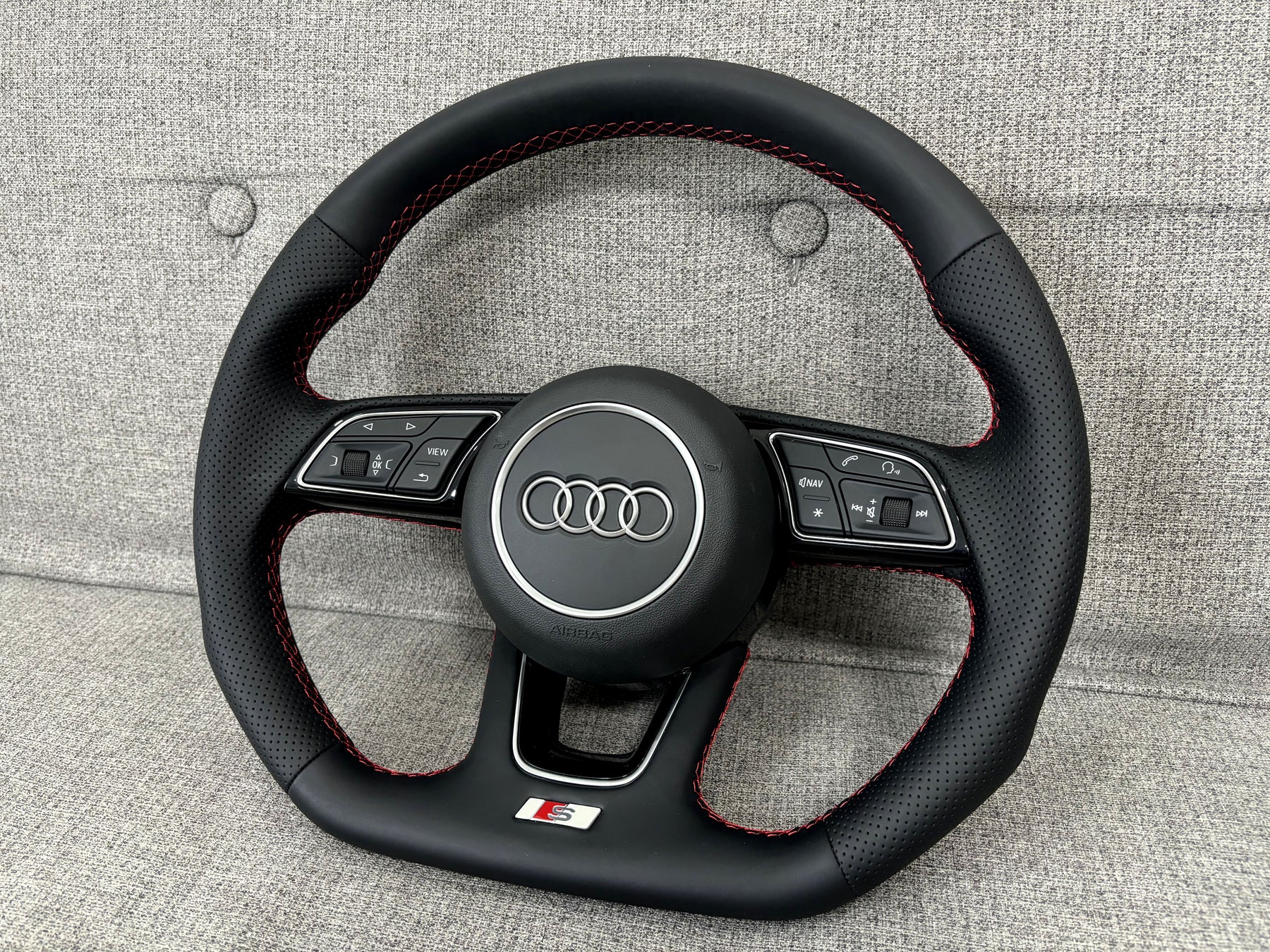 Audi A4 S4 B9 A5 S5 F5 Flat Bottom S-Line Steering Wheel With Paddles Genuine