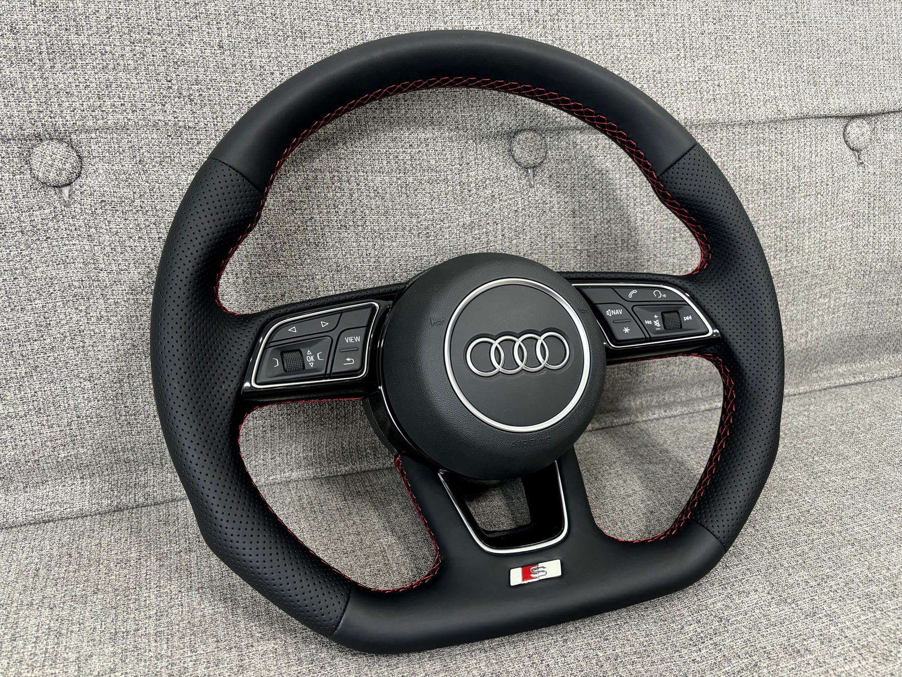 Audi A4 S4 B9 A5 S5 F5 Flat Bottom S-Line Steering Wheel With Paddles Genuine