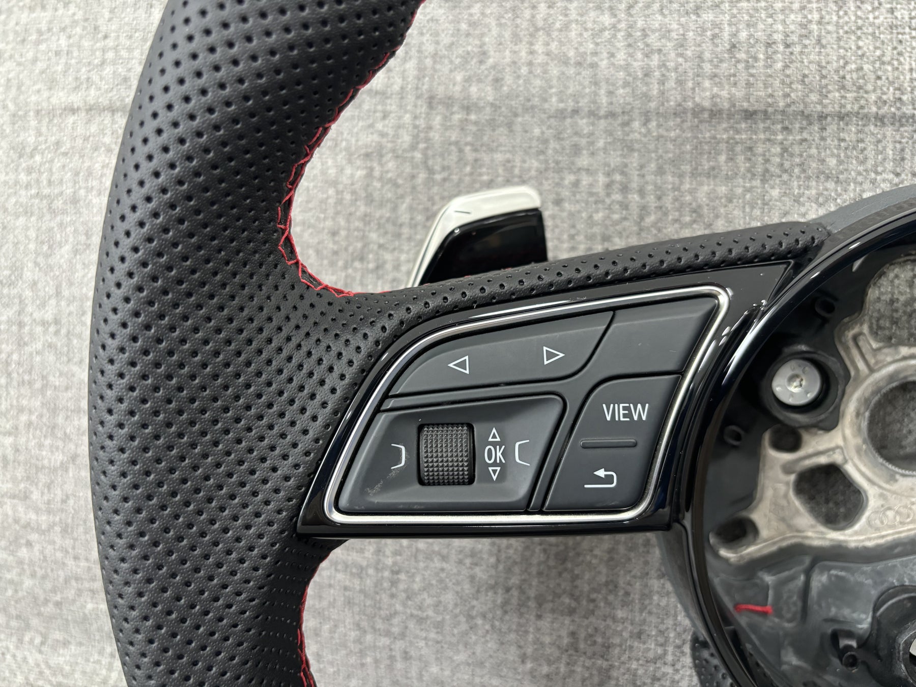 Audi RS5 RS4 B9 Flat Bottom Perforated Steering Wheel With DSG Paddles Genuine