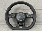 Audi RS5 RS4 B9 Flat Bottom Perforated Steering Wheel With DSG Paddles Genuine